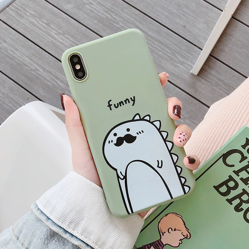7334 Чехол Ottwn с динозавром для iPhone 7, 6, 6 S, 8 Plus, 11 Pro, Max X, XR, XS Max, чехол для телефона, с сердечком, милый мультяшный Кот, мягкий ТПУ чехол на заднюю панель - Цвет: 7334