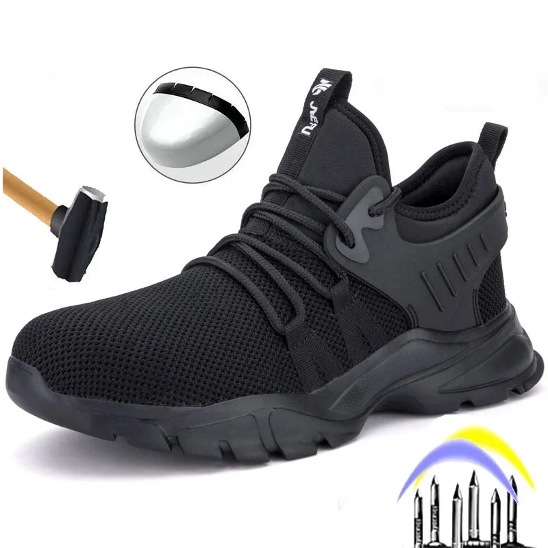 

Мужские летние защитные ботинки, рабочие дышащие ботинки, рабочие ботинки со стальными вставками, устойчивые к ударам рабочие ботинки