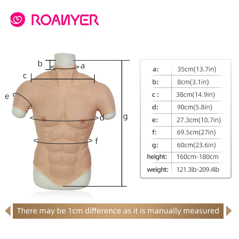 

ROANYER Cosplay Silicone Fake Muscle Suit Male Belly Macho Men Chest Realistic Artificial Simulation Muscle Crossdresser