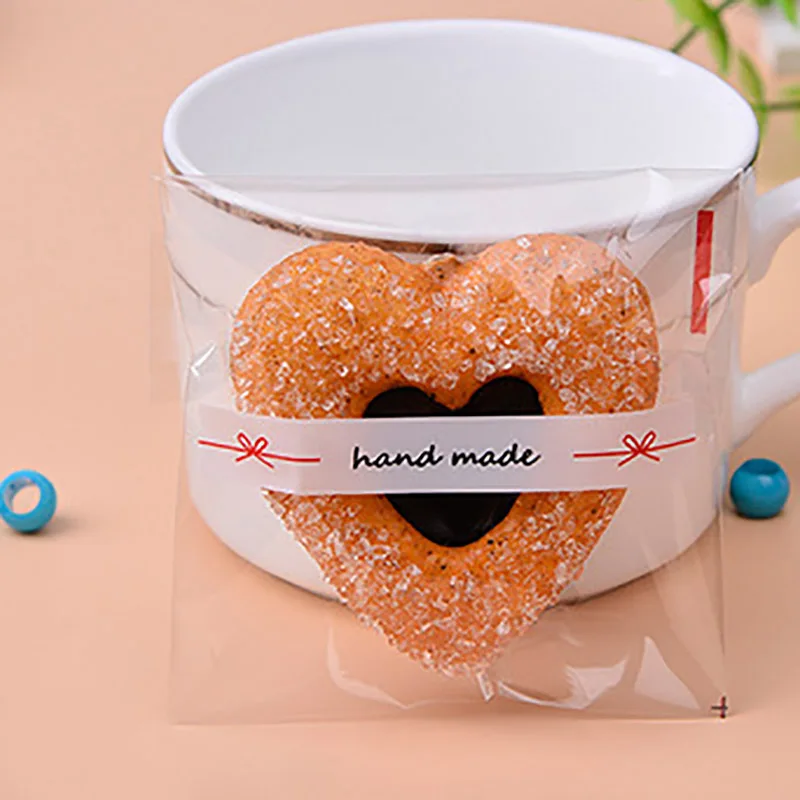 100 шт Подарочная сумка ручной работы Упаковка конфет с бантом Ziplock Сумки Сувениры