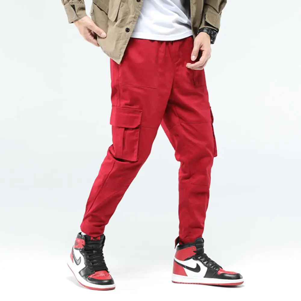 

Autumn Men Pants Hip Hop Harem JoggerNew Male Casual Trousers Fitness Mens Solid Multi-pocket Sweatpants Bodybuilding Tooling