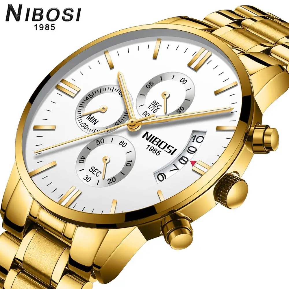 Часы наручные NIBOSI Мужские кварцевые люксовые модные повседневные в стиле