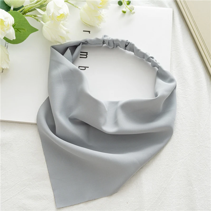 

Creative Elastic Hair Band Fashion Female Triangle Hair Scarf DIY Turban Bandana Headwrap Solid Color Macaron Color Headband