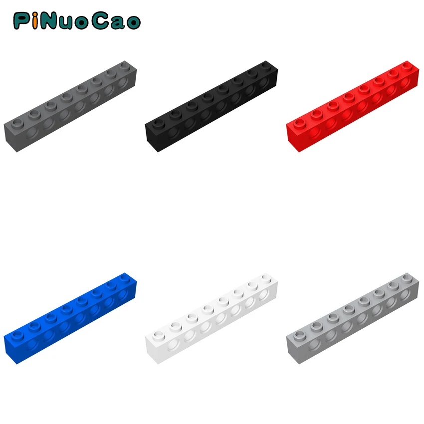 

Конструктор PINUOCAO 3702 MOC Technology, 1x8, перфорированные кирпичи, 7 отверстий, 5 шт./лот, детали для сборки «сделай сам», игрушки для детей