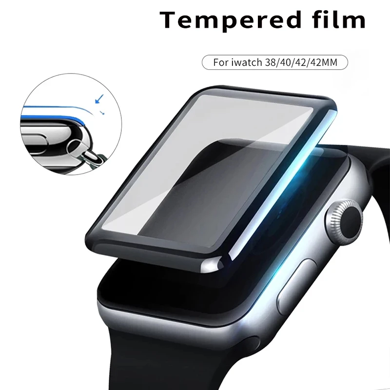

Защитное стекло для Apple Watch Series 3, 2, 1, 38, 42 мм, полное покрытие