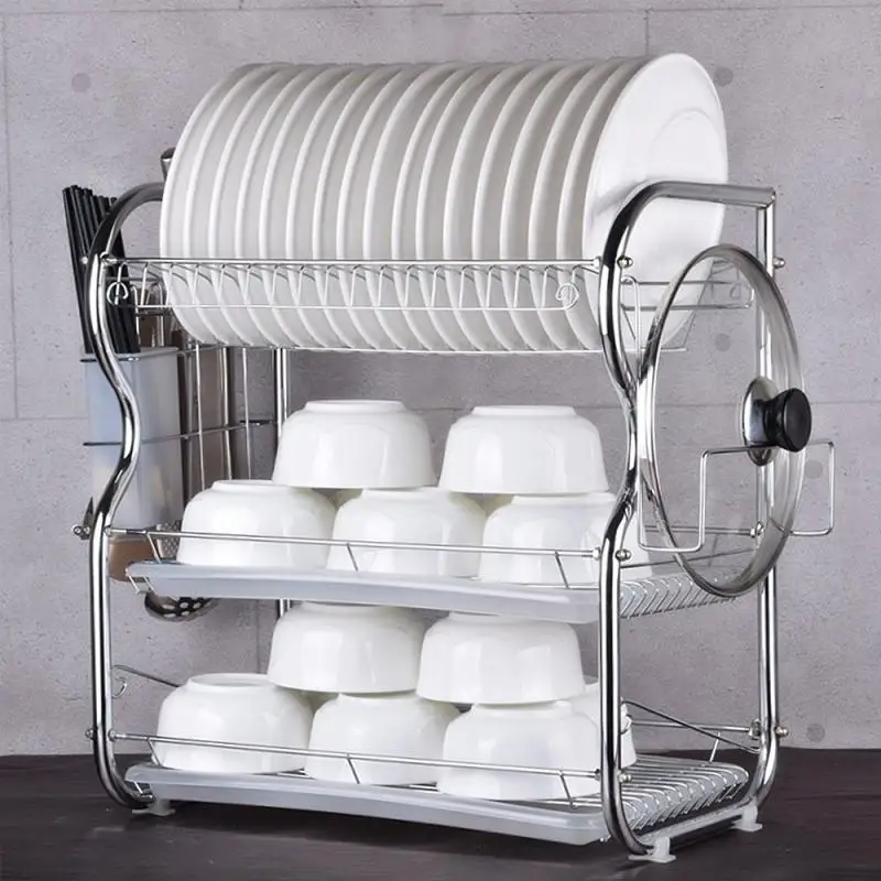 

1 Pc Dish Drying Rack Drainer Plate Holder Storage Shelf Kitchen Organizer Stand Kitchen Accessories Sink Drain Accessories HWC