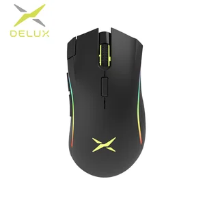 delux m625plus wireless ergonomic gaming mouse dual mode pmw3335 16000dpi rgb mice 7 progammable buttons for computer gamer free global shipping