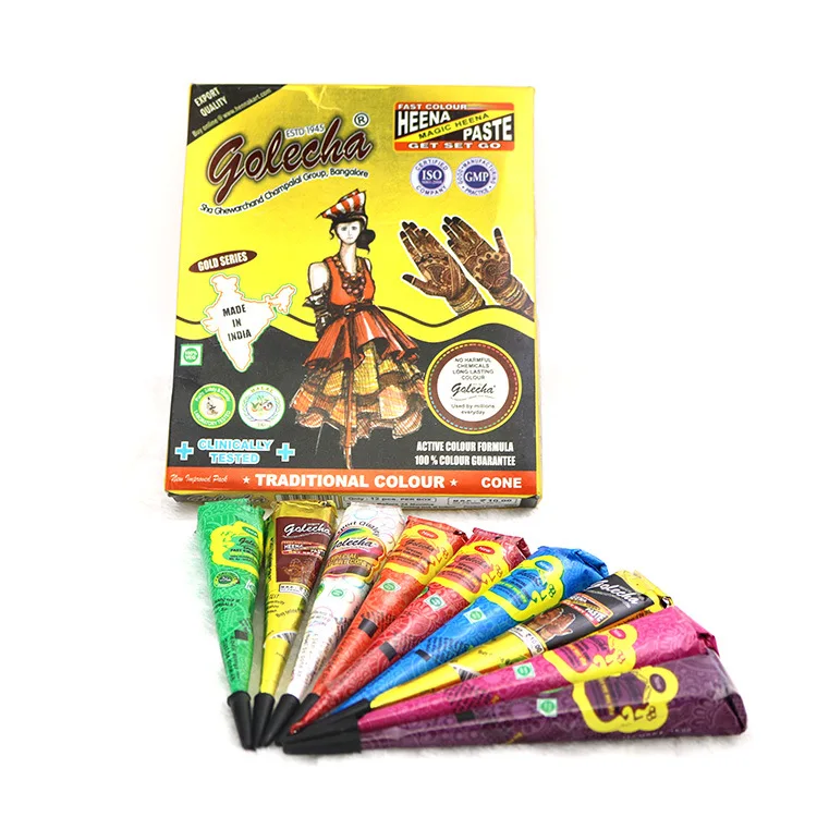 12 шт. Индийский крем для татуировок хна натуральный травяной временный