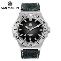 san martin mens watches retro screw down crown luxury sapphire automatic mechanical waterproof bgw 9 blue light luminous watch