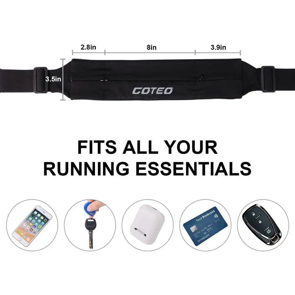Поясная Сумка для бега тренажерного зала велоспорта невидимый кошелек мобильный
