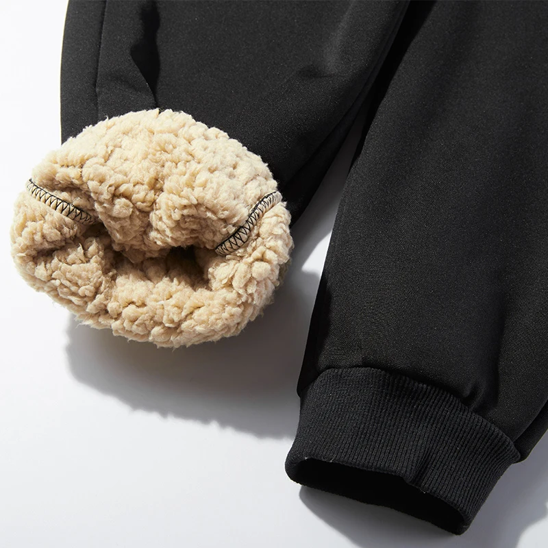 Брюки мужские утепленные флисовые джоггеры с высокой талией спортивные штаны