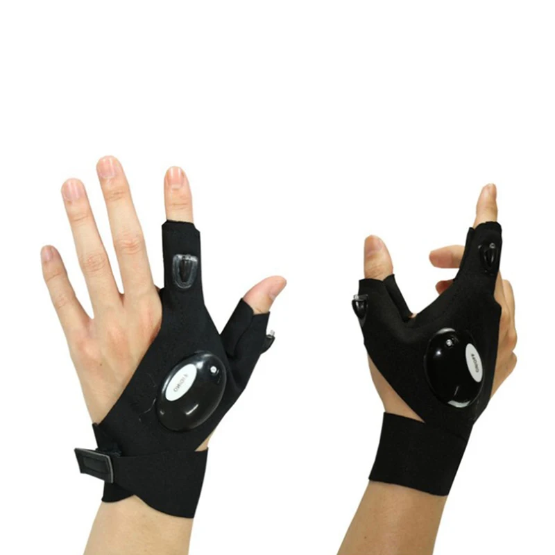 1 пара Открытый Рыбалка Волшебный ремень перчатки без пальцев ночной Светильник