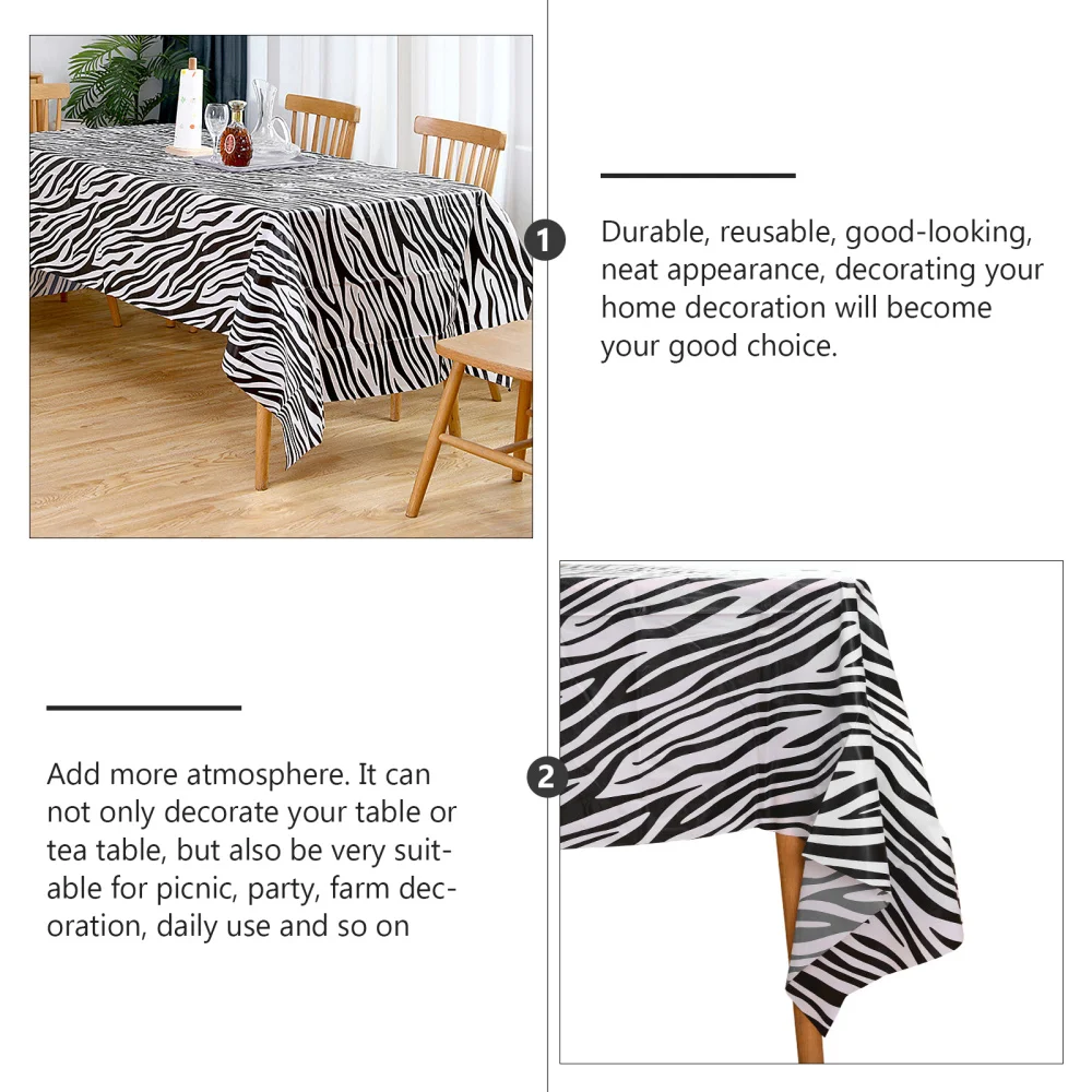 

4Pcs Disposable Tablecloth Animal Theme Pattern Printed Table Covers for Party