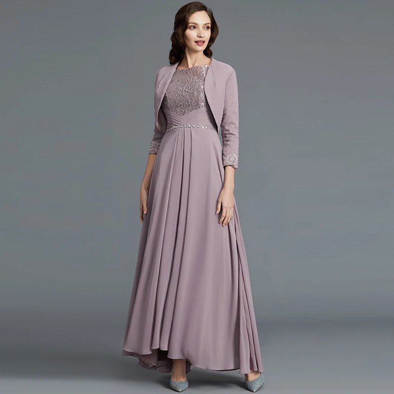 Изящные платья из двух частей для матери невесты с высоким и низким кружевом