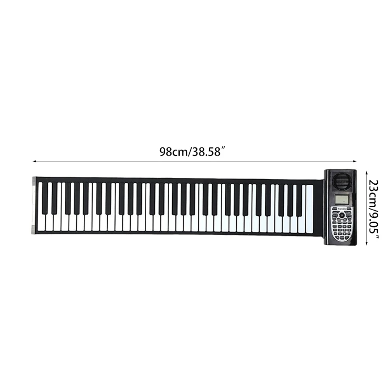 

Roll Piano, Portable Electronic Musical Instrument, Environmentally Friendly Piano (61 Keys, White)