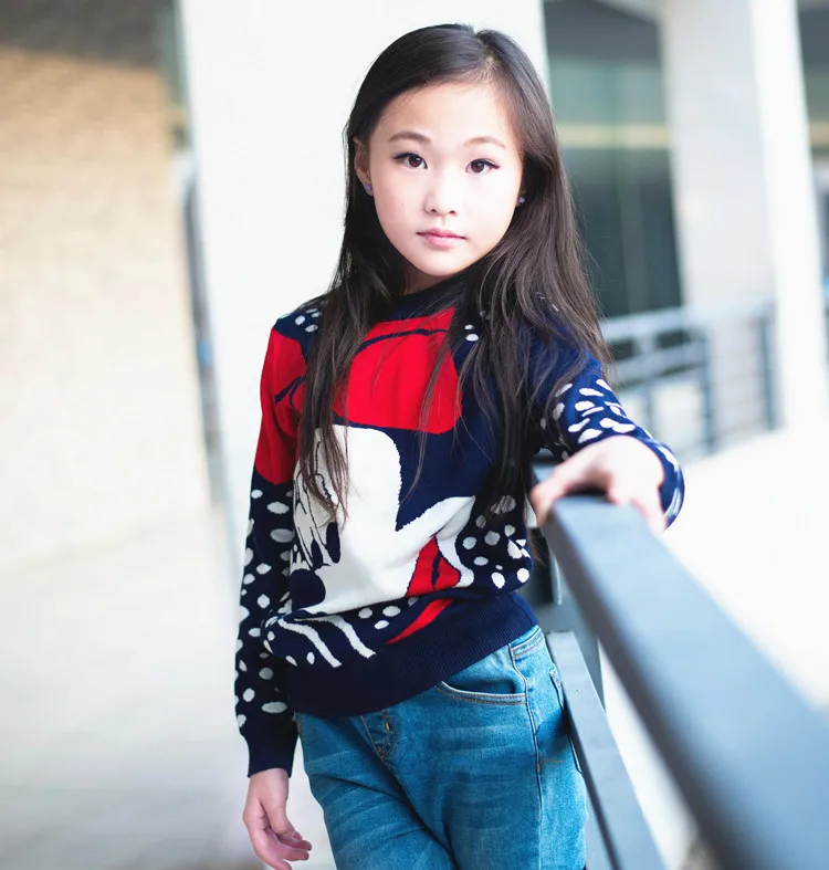 Детская одежда свитер с длинными рукавами и рисунком Детское пальто для девочек