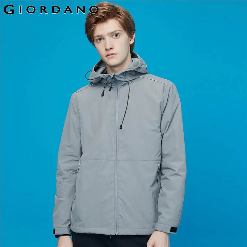 Giordano мужская куртка ветровка с капюшоном и застежкой на молнии данная модель