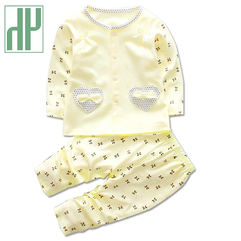 Для новорожденных для маленьких девочек комплект одежды топы с узором в горошек