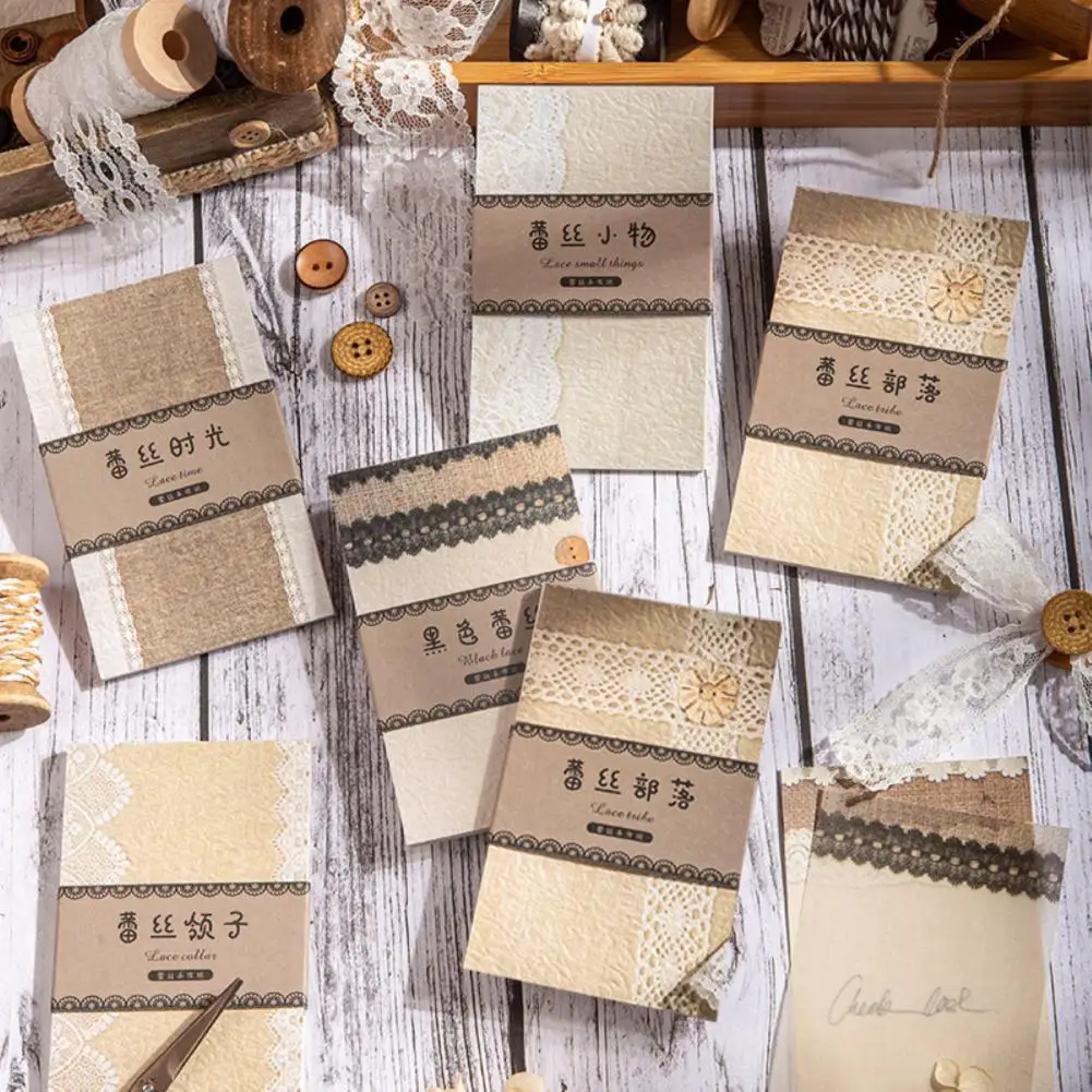 

30 шт./лот, блокноты для записей, клейкие заметки, кружевная бумага, нежелательный журнал, скрапбукинг, наклейки, офисные и школьные принадлеж...