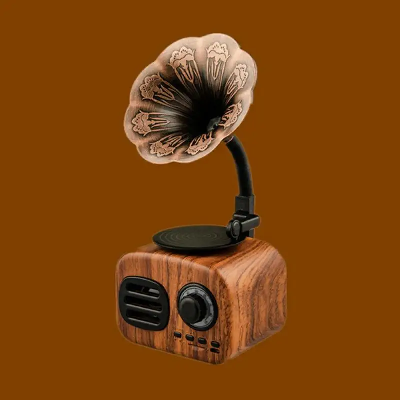 

HOT!!! Retro Wood Bluetooth Speaker Creative Gift Mini Outdoor Subwoofer Mobile Phone Radio Phonograph Wireless Loudspeaker new