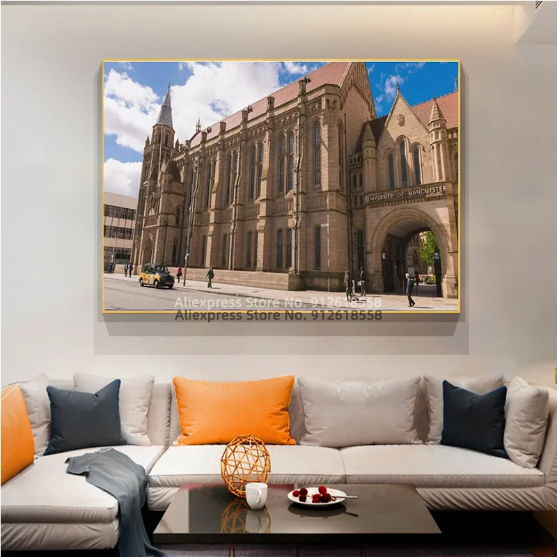 Постер университета Манчестера архитектурный пейзаж холст художественный
