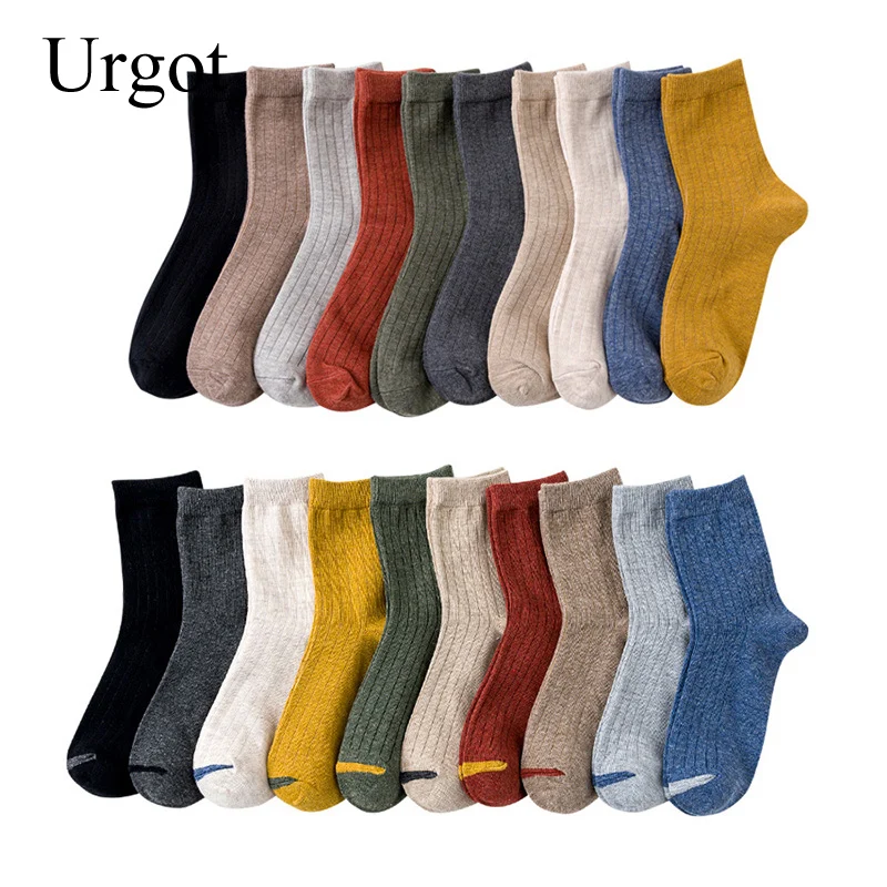 

Urgot 5 Pairs Japanese Spring Autumn Socks Womens Summer Cotton Girl Socks Long Tube Female Casual Fashion Sock Meias Calcetines