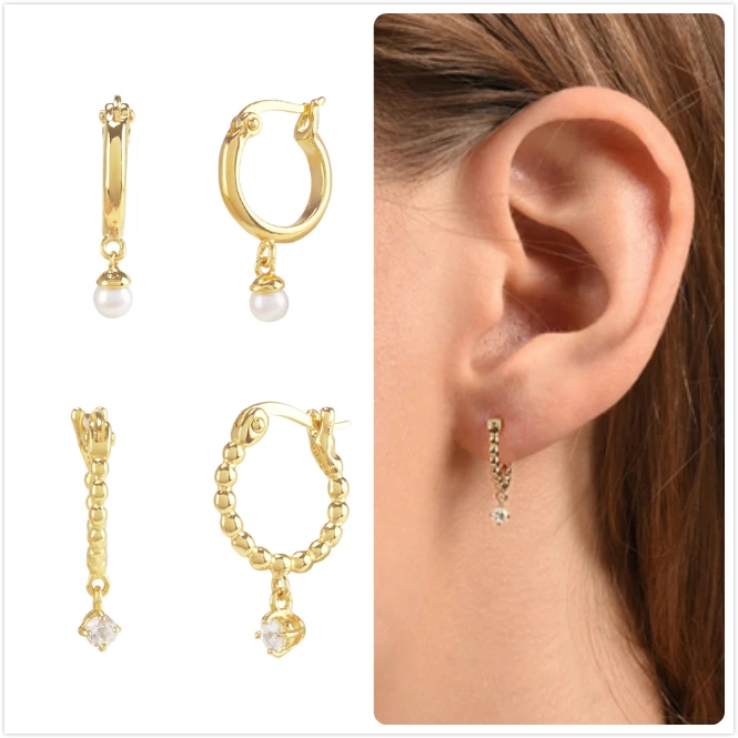 Серьги из стерлингового серебра 925 пробы для женщин Золотые серьги ротанга с