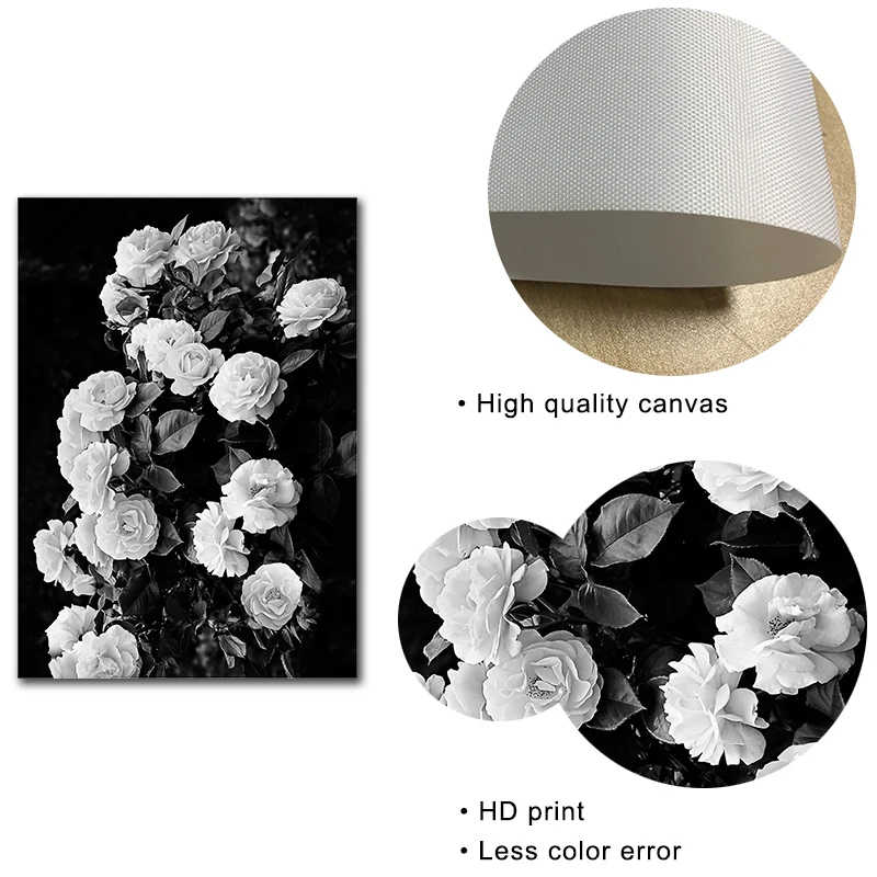 Черно-белый абстрактный женский цветочный постер украшение стены искусства