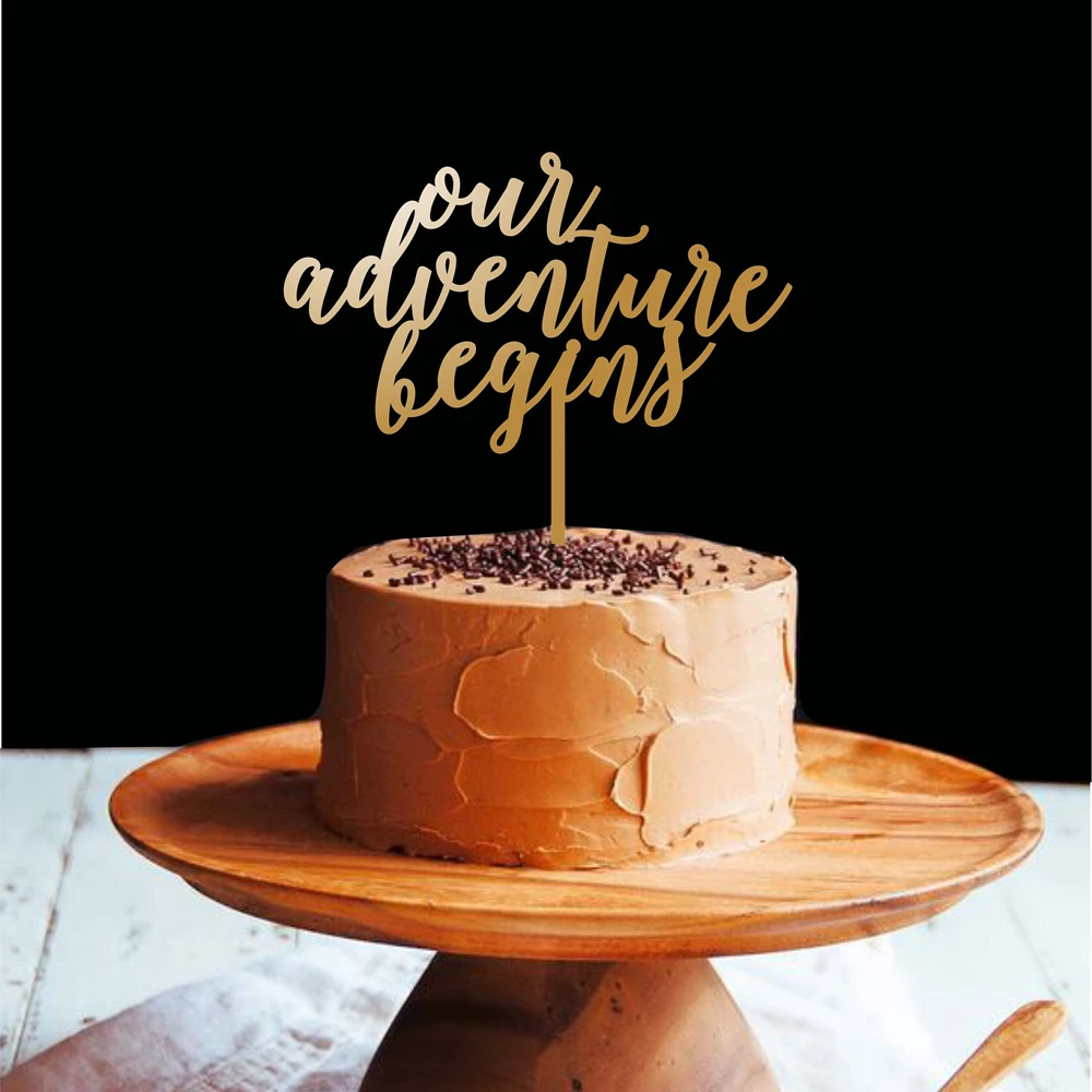 Наши Приключения начинается свадебный торт Топпер деревенский Романтический