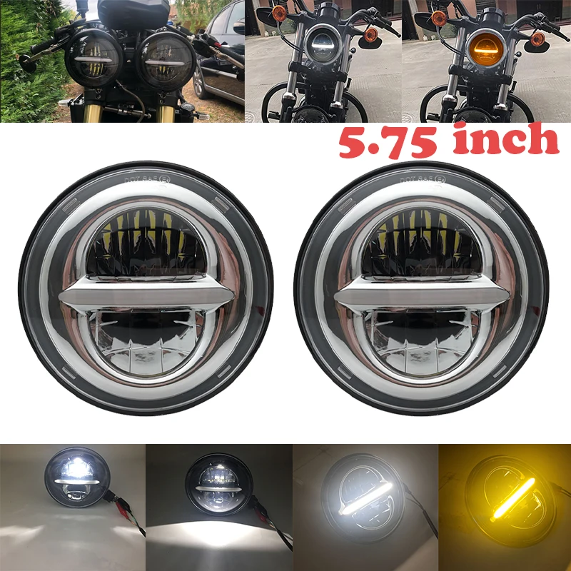 2X5 75 дюйма Железный 883 Dyna налобный фонарь 5 3/4 &quotсветодиодный Hi/Lo луч halo для Triumph Rocket