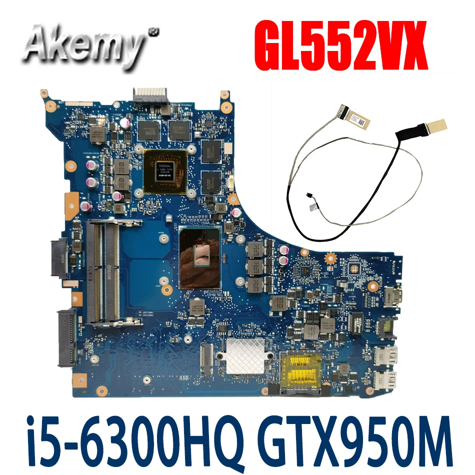 

SAMXINNO For ASUS GL552VX GL552V ZX50V Laotop Mainboard GL552VX Motherboard with i5-6300HQ GTX950M/V2G REV2.0