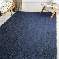 jute hand woven blue carpet runner double sided carpet modern living decoration carpet