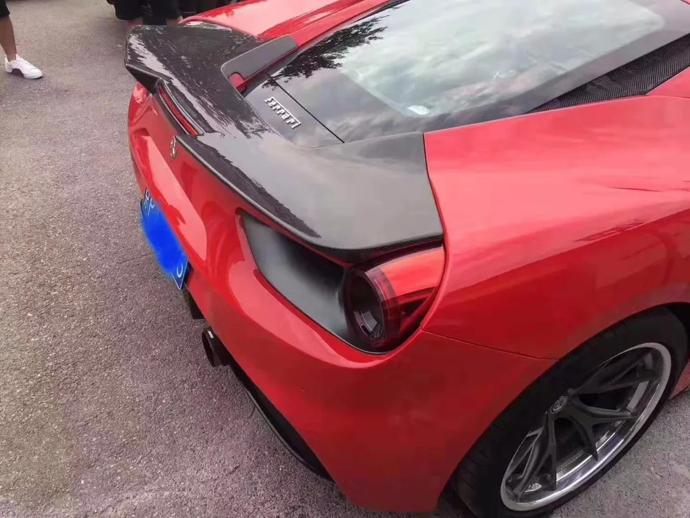 Углеродное волокно заднее крыло багажника выступ Спойлеры подходит для Ferrari 488 GTB