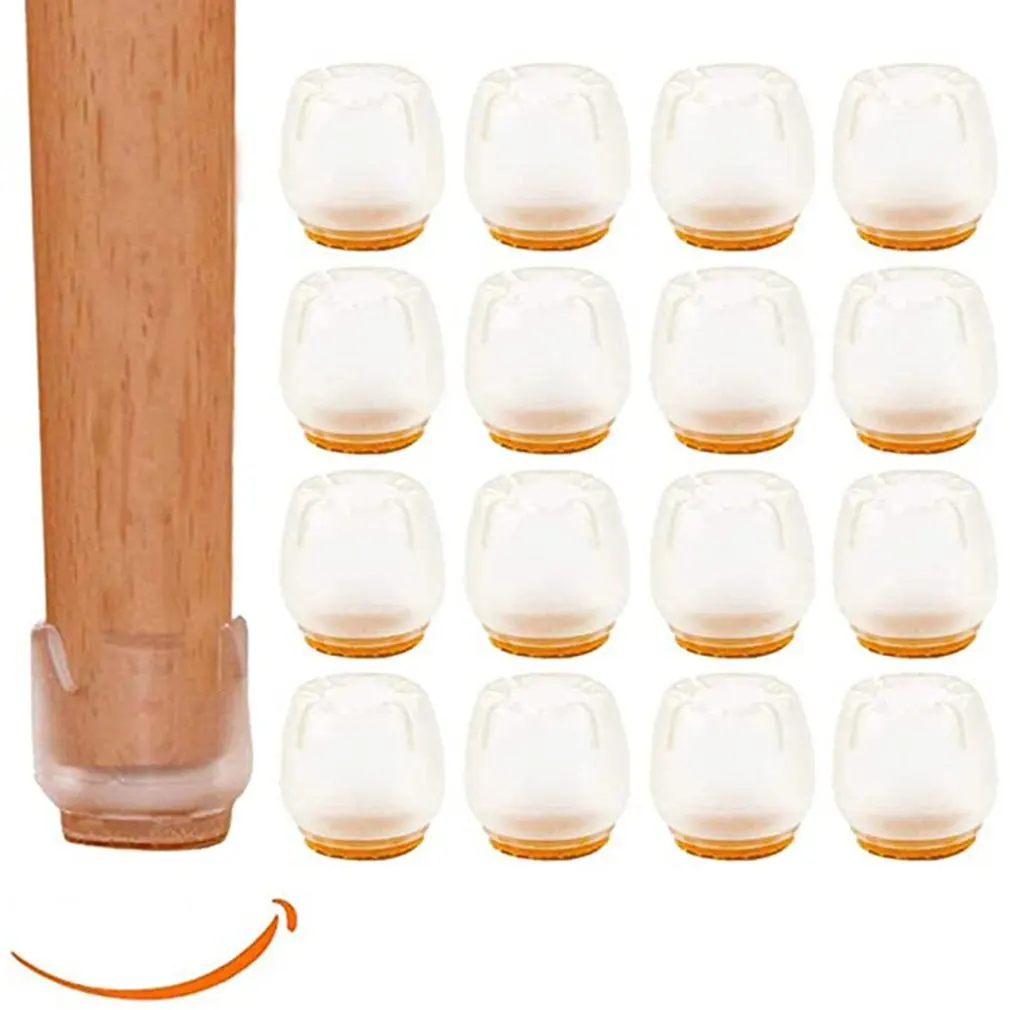 

16PCS Rubber Furniture Chair Table Mat Silicone Anti Scratch Protector Cap Table Ferrule Feet Leg Cap Floor Protector Home Tools