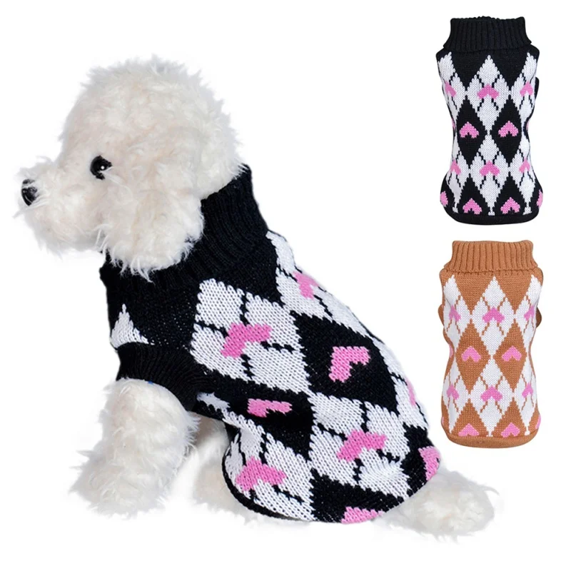 

Warm Christmas Dog Sweater Pet Coat Dog Clothes For Small Yorkshire Dogs Knitting Crochet Cloth for Cats Pet Clothing