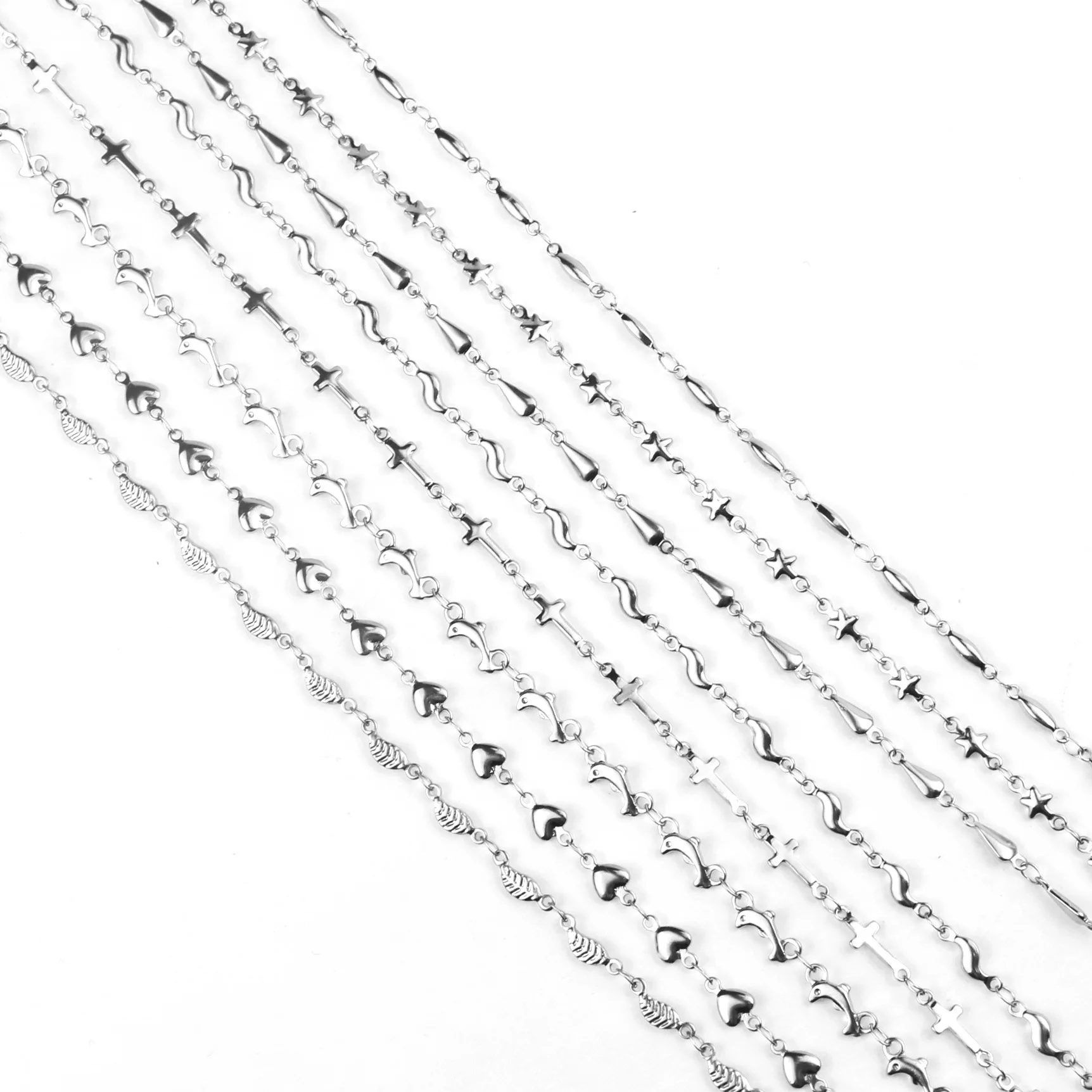 

Hobbyworker Fadeless Hand-Made DIY Stainless Steel Chain for Men Women XQ07318