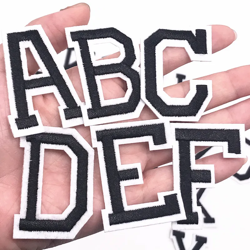 1 шт. алфавит вышивка железо одежда для украшения своими руками черные буквы