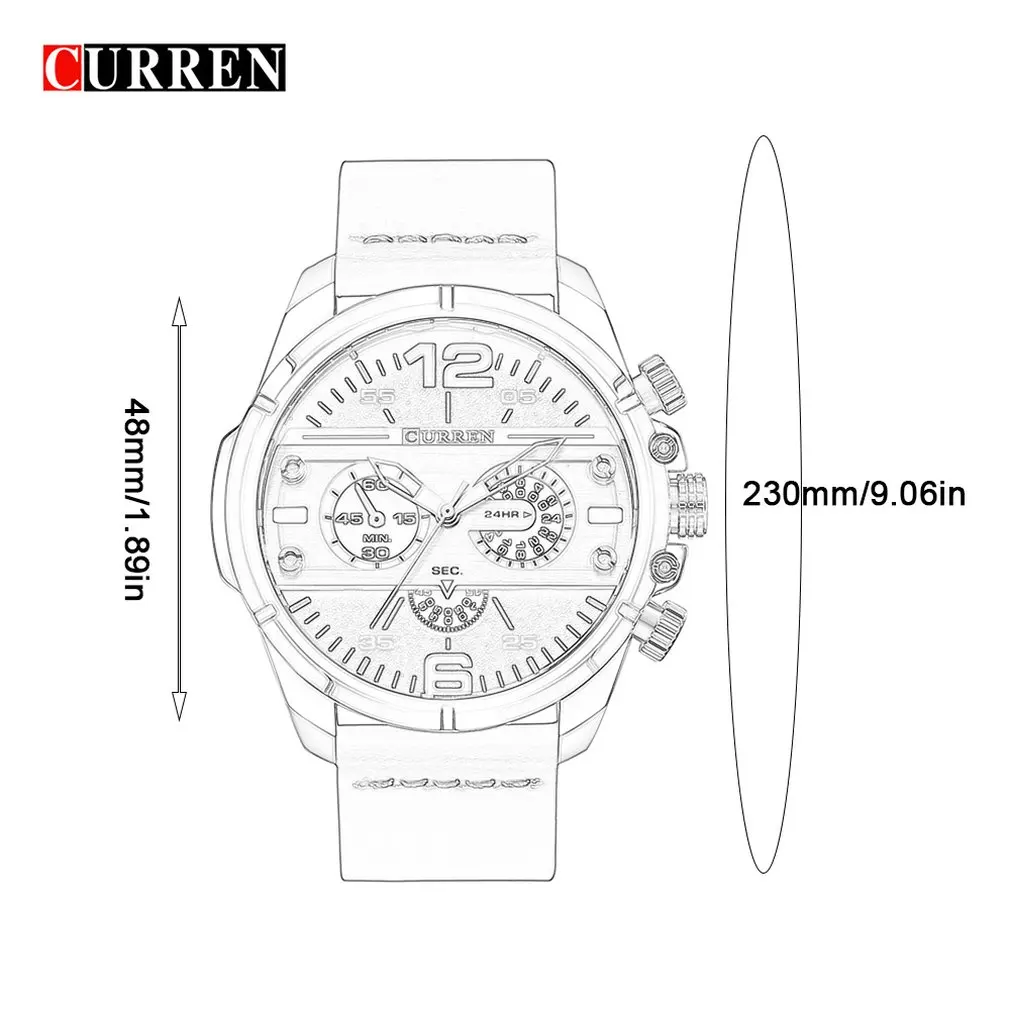 

Carrian 8259 Watch Men'S Watch Waterproof Watch High Quality Leather Strap Casual Waterproof Watch Tempered Glass Mirror
