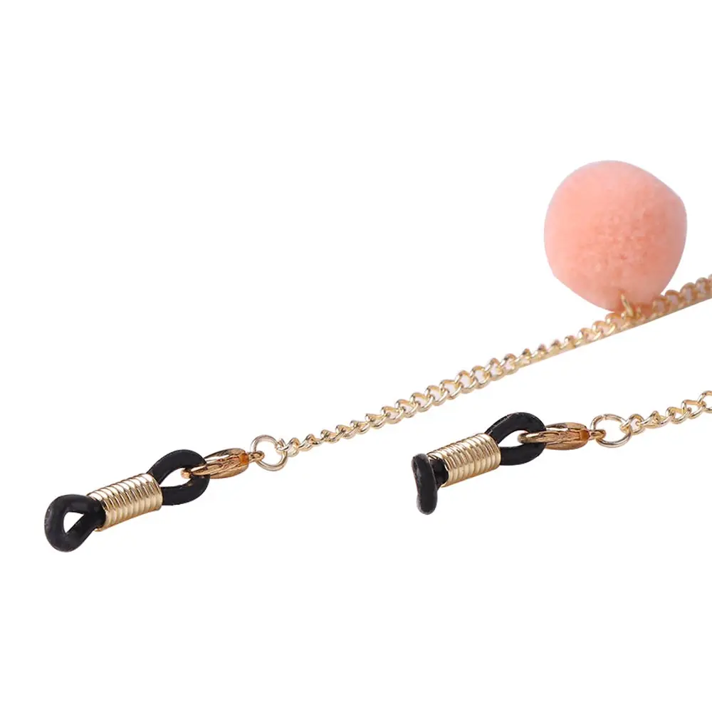 Цепочка для очков женская металлическая цепь с помпоном держатель шнура |