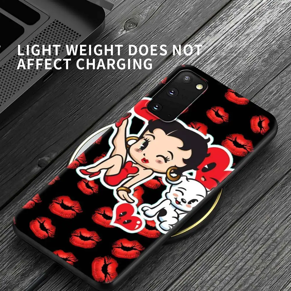 

Betty Boop Case For Samsung Galaxy S20 FE S21 S10 S9 S8 Plus Note 20 Ultra 8 9 10 Lite Black Shockproof Fundas