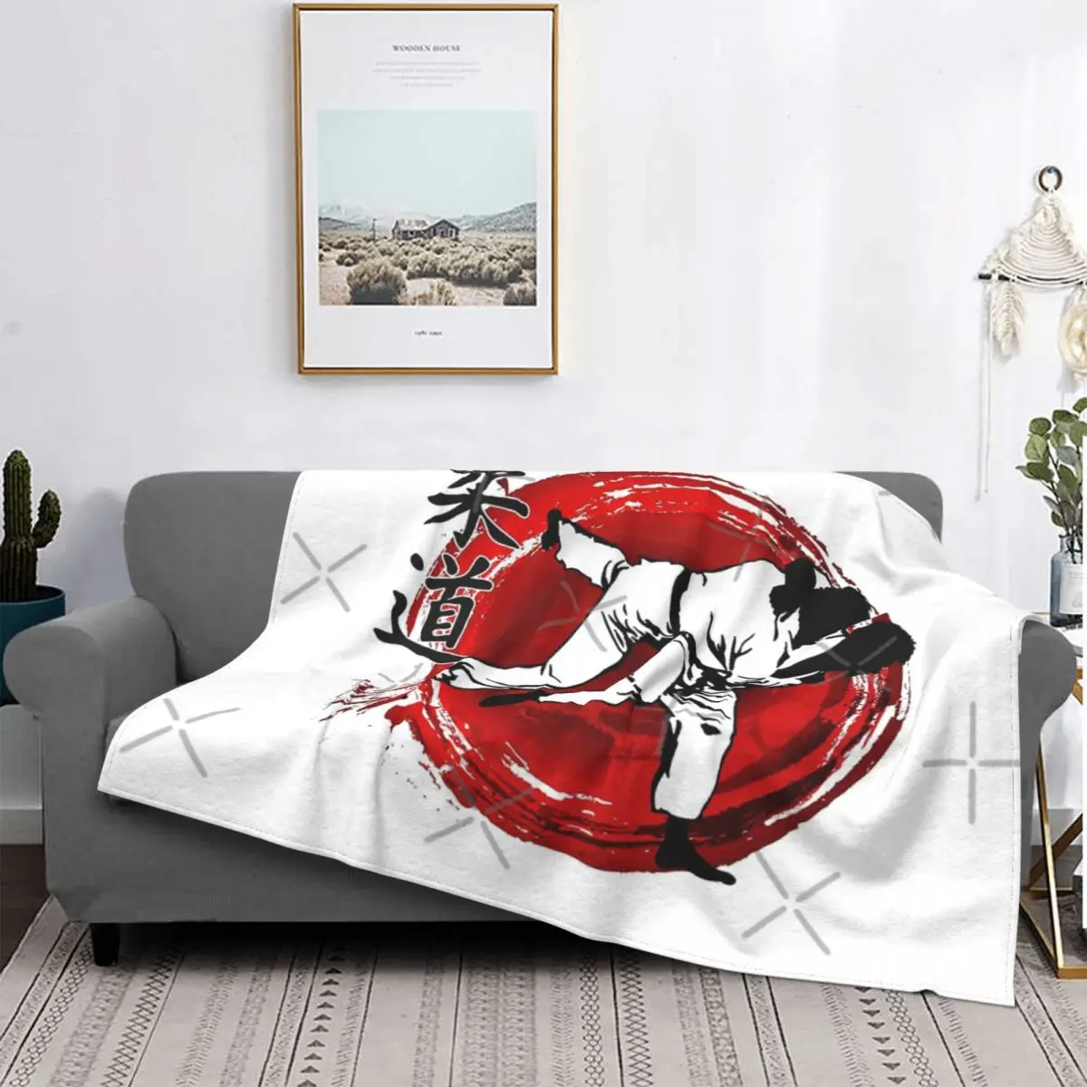 

Judo-Manta a cuadros para cama, manta con capucha, colchas para camas