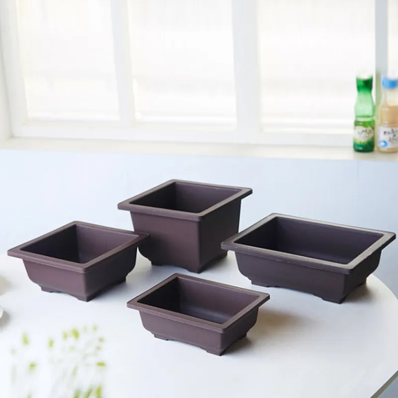 Искусственный пластиковый цветочный горшок квадратный для выращивания цветов