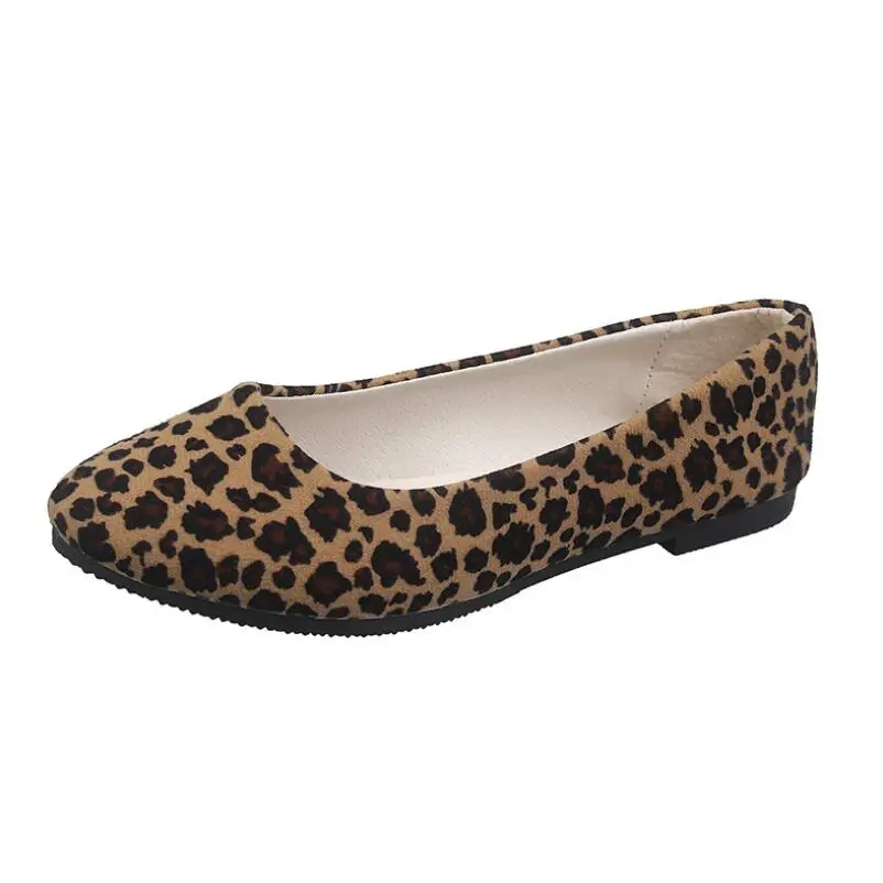 

2021 Spring Summer Fashion Women's Shoes Leopard Print Women Flat Working Shoes Woman Lightweight Slip-On Casual Loafers