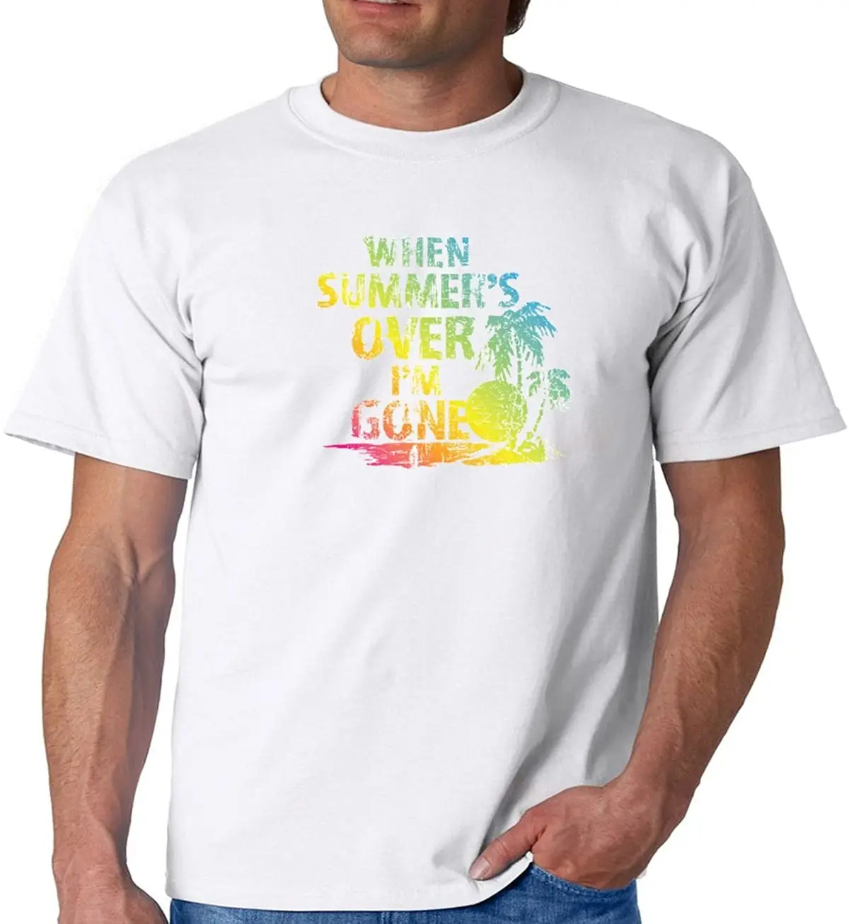 

When Summer's Over I'm Gone Tshirt New 2020 Summer Mens Tee Cool Breathable All Cotton Short Sleeve T-shirt