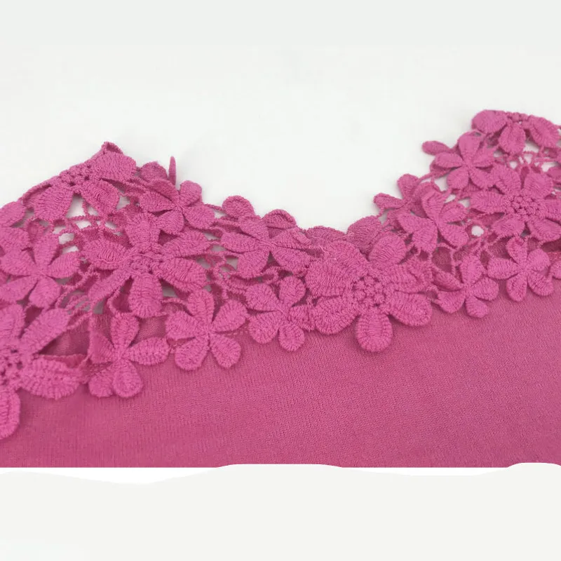 Женский кружевной пуловер с круглым вырезом и длинным рукавом повседневный