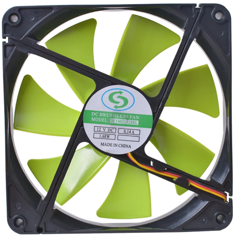 3-проводной Вентилятор охлаждения сервера DF1402512SEL DC 12V 0.14A 140x140x25mm