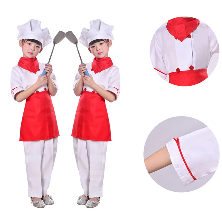 Униформа шеф-повара Csotume для детей мужские комбинезоны работы школьная шляпа