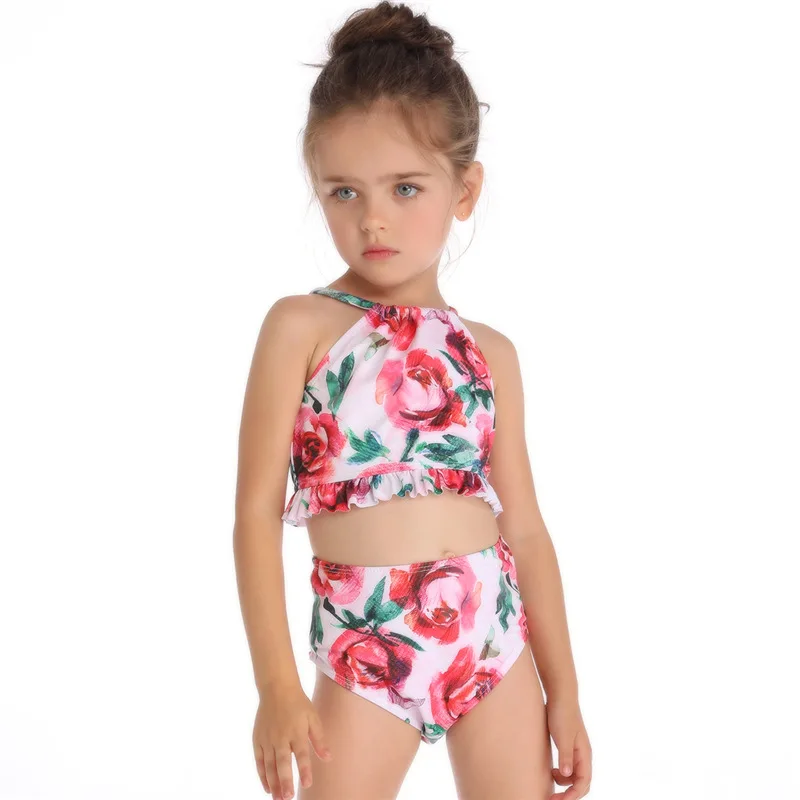 Купальник для родителей и ребенка с высокой талией регулируемый пуш-ап мамы