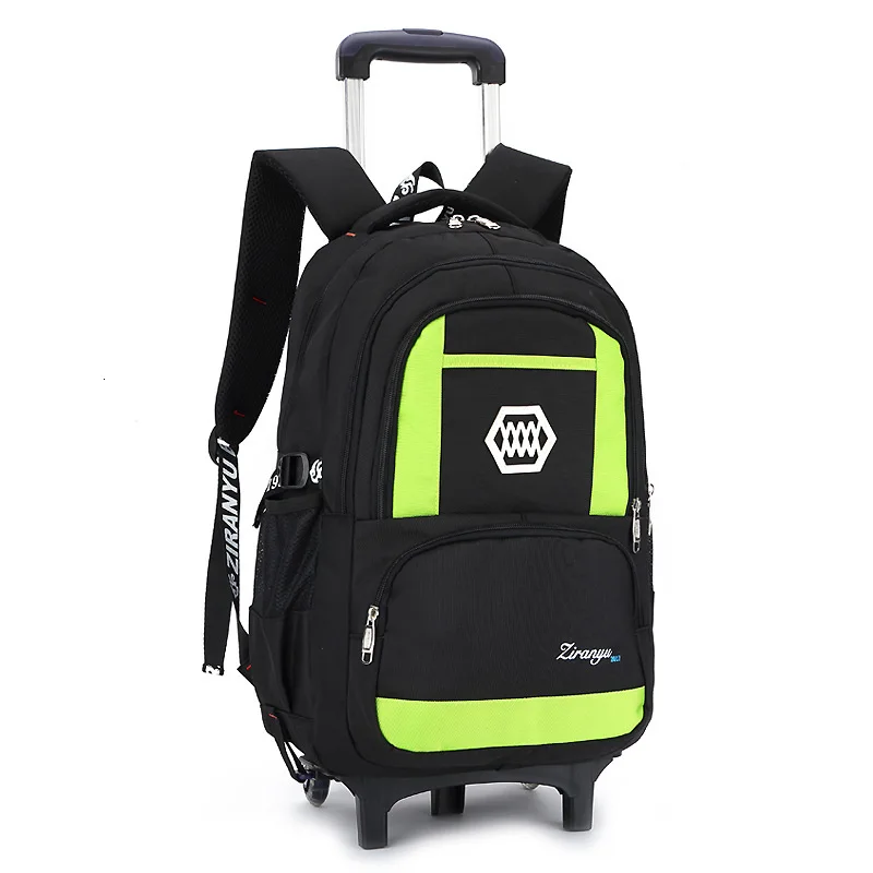 Children's Children School Bags Six Wheels Removable Trolley school Backpack Primary Schoolbags Boys Girls kids Wheeled Backpack