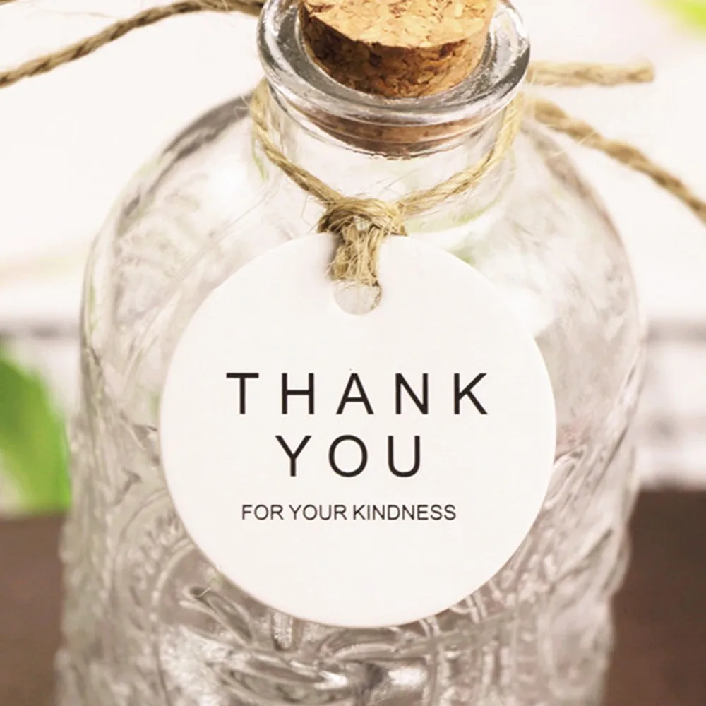 Спасибо красному сердцу крафт-бумага ярлыки для подарков DIY подарочная